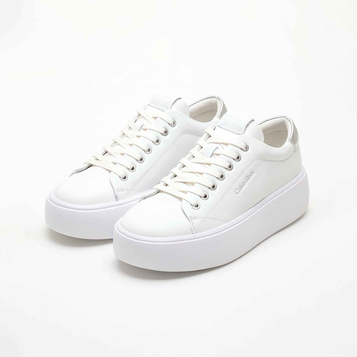 Women Casual Shoes Bubble.Cupsole White Leather Calvin Klein Women Casual Shoes Bubble.Cupsole White Leather Calvin Klein