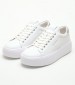 Women Casual Shoes Bubble.Cupsole White Leather Calvin Klein