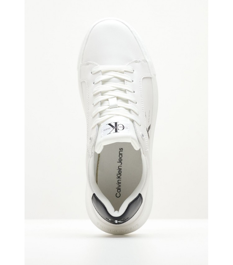 Women Casual Shoes Chunky.Cupsole24.N White Leather Calvin Klein