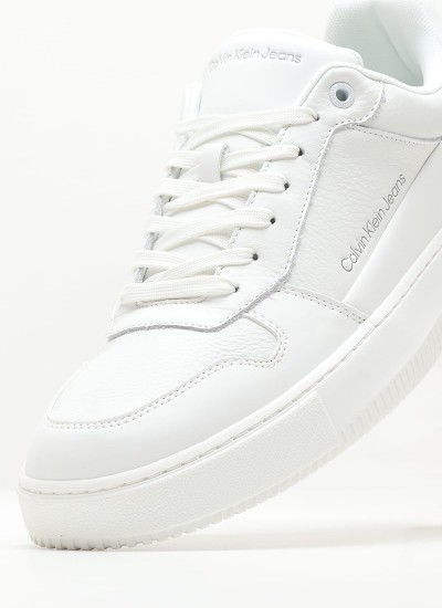 Men Casual Shoes Chunky.Insat White Leather Calvin Klein