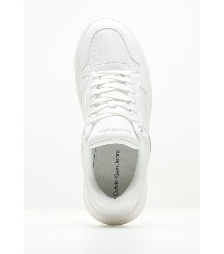 Men Casual Shoes Chunky.Insat White Leather Calvin Klein