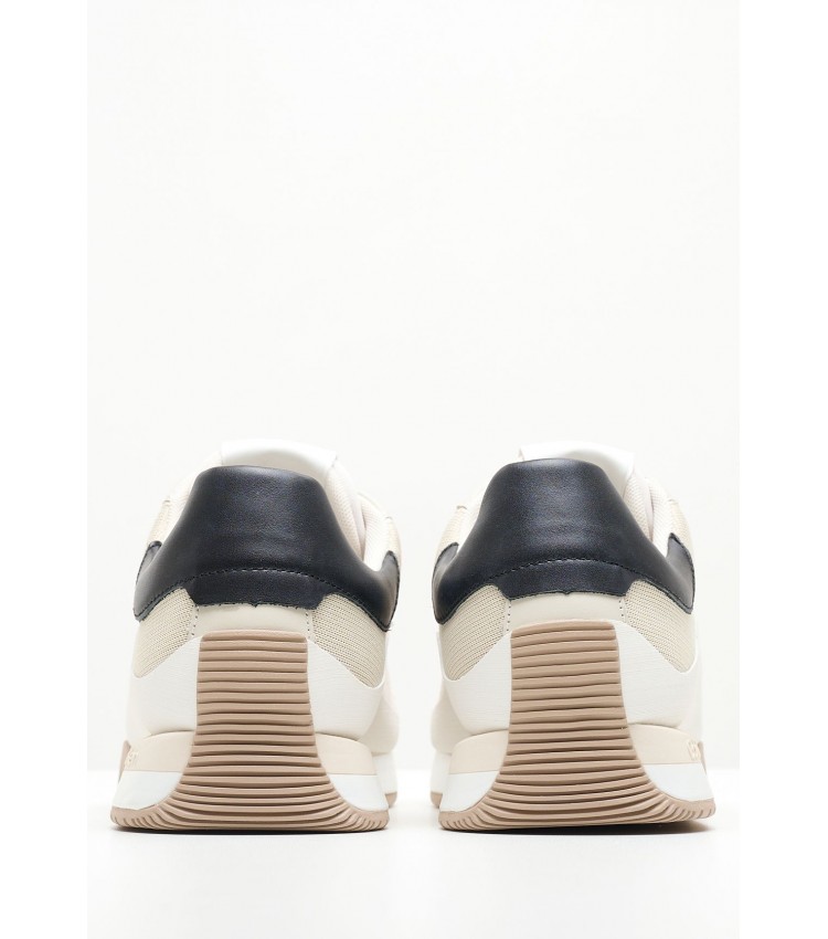 Ανδρικά Παπούτσια Casual Ck.Lowtop Μπεζ Δέρμα Καστόρι Calvin Klein