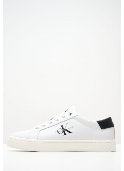 Men Casual Shoes Classic.Cup White ECOleather Calvin Klein