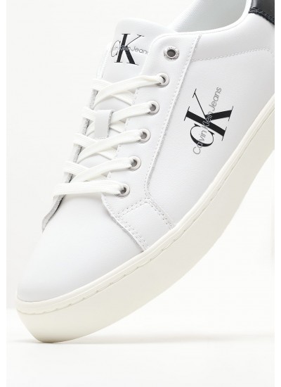 Men Casual Shoes Classic.Cup White ECOleather Calvin Klein