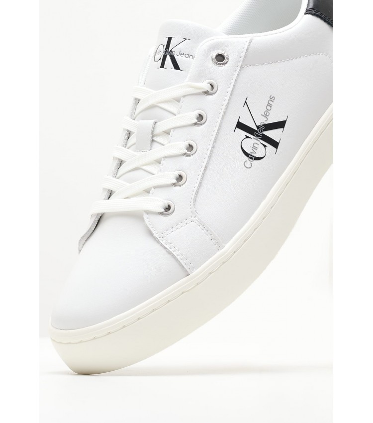 Men Casual Shoes Classic.Cup White ECOleather Calvin Klein