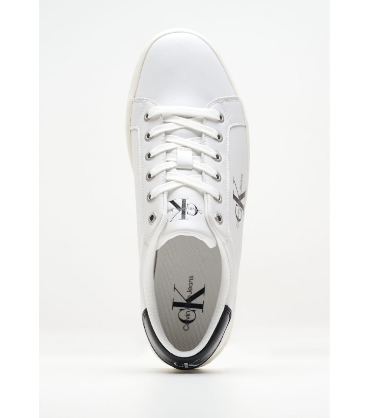 Men Casual Shoes Classic.Cup White ECOleather Calvin Klein