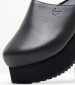 Women Mules Close.Flatform Black Leather Calvin Klein