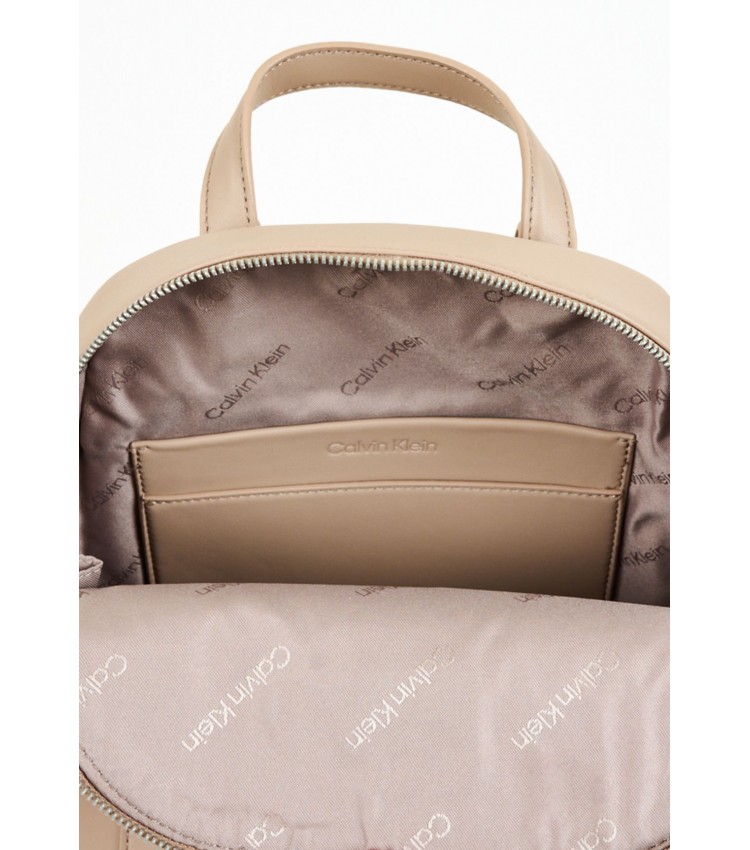 Women Bags Dome.Pack Beige ECOleather Calvin Klein