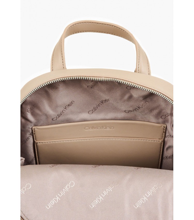 Women Bags Dome.Pack Beige ECOleather Calvin Klein