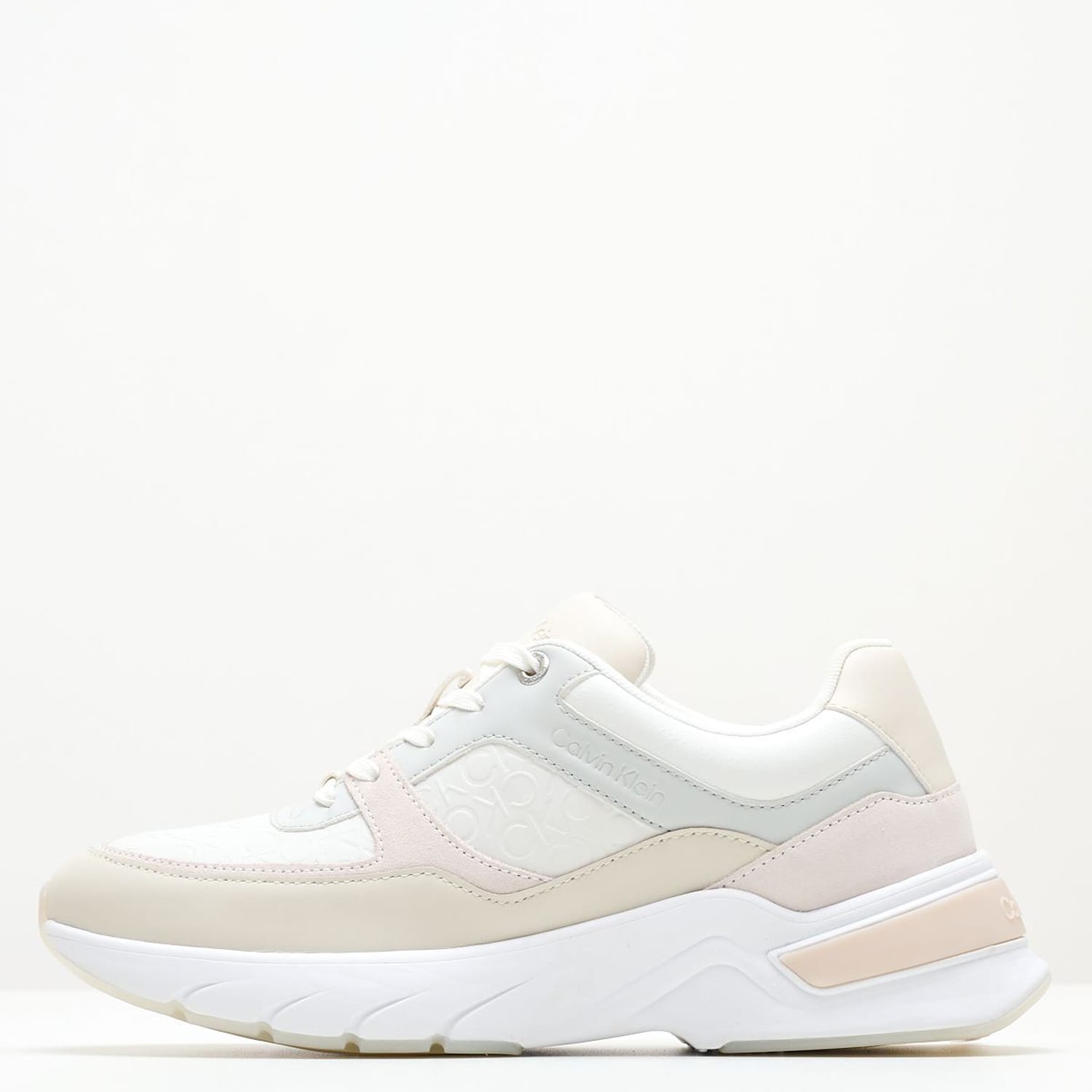 Γυναικεία Παπούτσια Casual Elevated.Monomix Άσπρο Δέρμα Calvin Klein