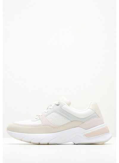 Women Casual Shoes Elevated.Monomix White Leather Calvin Klein