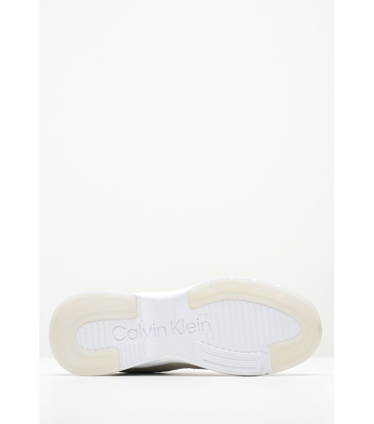 Women Casual Shoes Elevated.Monomix White Leather Calvin Klein