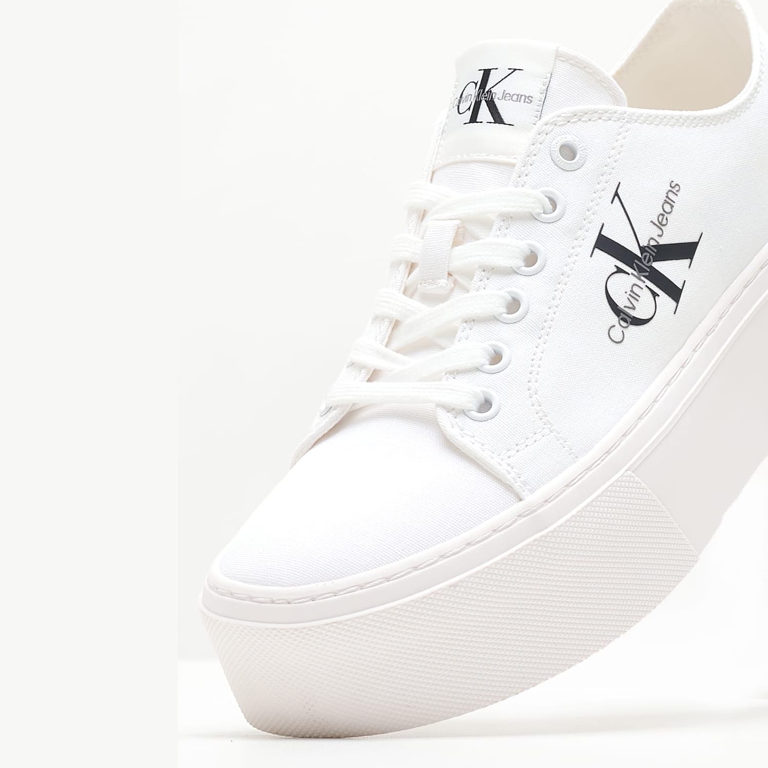 Γυναικεία Παπούτσια Casual Flatform.Plus Άσπρο Ύφασμα Calvin Klein