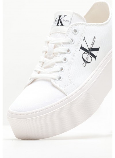 Γυναικείες Πλατφόρμες Ψηλές Wedge.Satin Μπεζ Ύφασμα Tommy Hilfiger