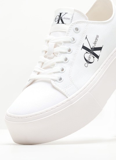 Women Casual Shoes Elevated.Feminine White Leather Tommy Hilfiger