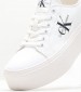 Women Casual Shoes Flatform.Plus White Fabric Calvin Klein