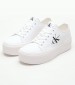 Women Casual Shoes Flatform.Plus White Fabric Calvin Klein