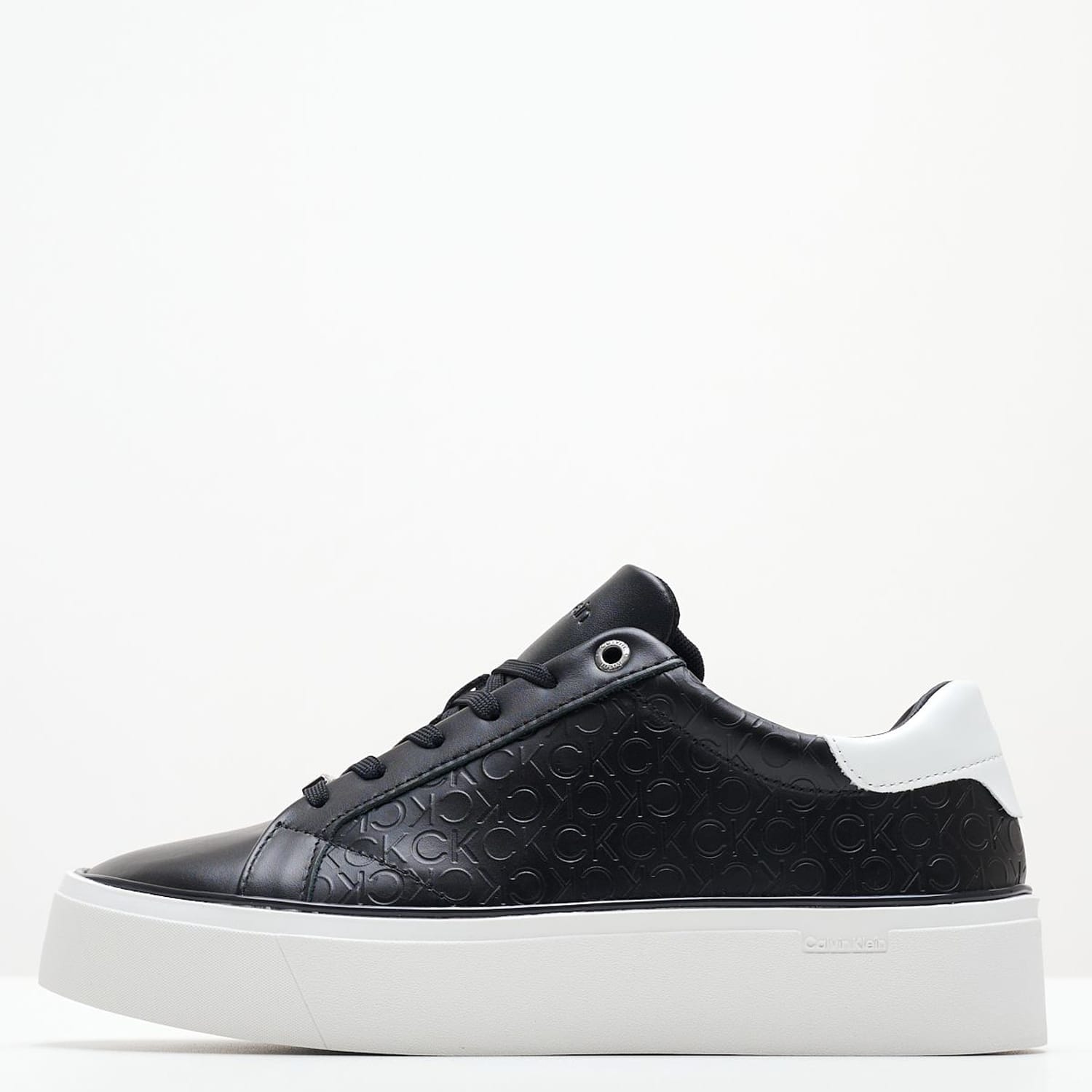 Γυναικεία Παπούτσια Casual Laceup.Monomix Μαύρο Δέρμα Calvin Klein