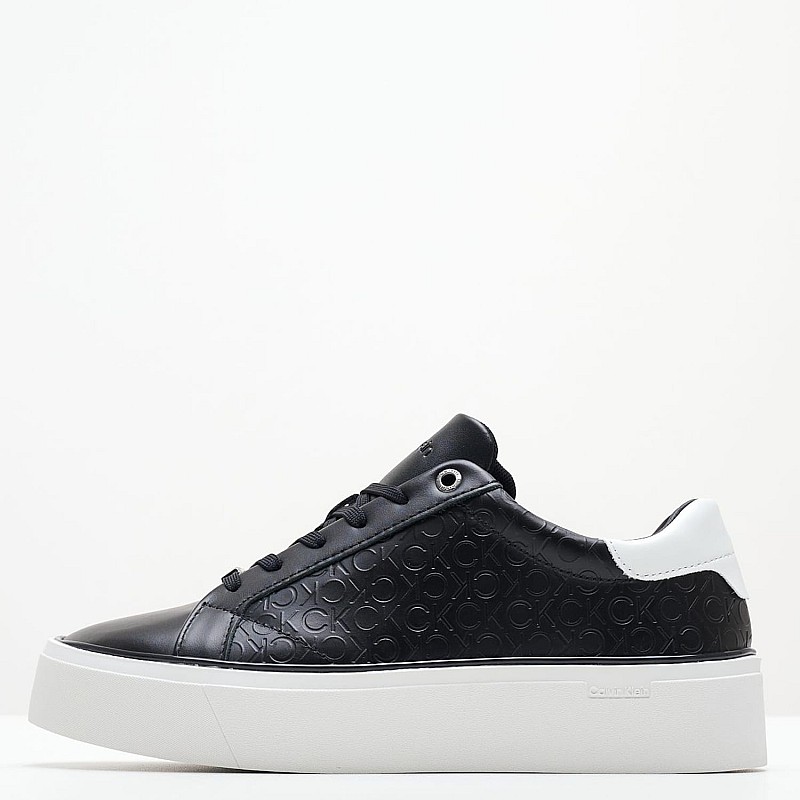 Γυναικεία Παπούτσια Casual Laceup.Monomix Μαύρο Δέρμα Calvin Klein