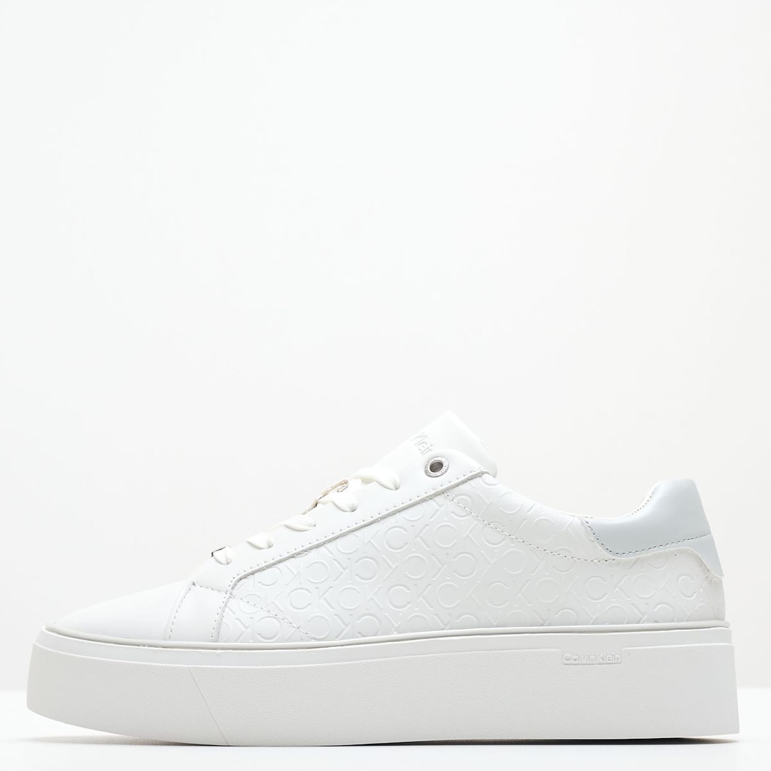 Γυναικεία Παπούτσια Casual Laceup.Monomix Άσπρο Δέρμα Calvin Klein