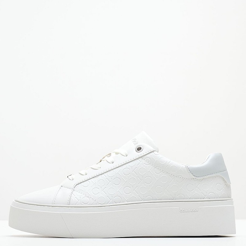 Women Casual Shoes Laceup.Monomix White Leather Calvin Klein