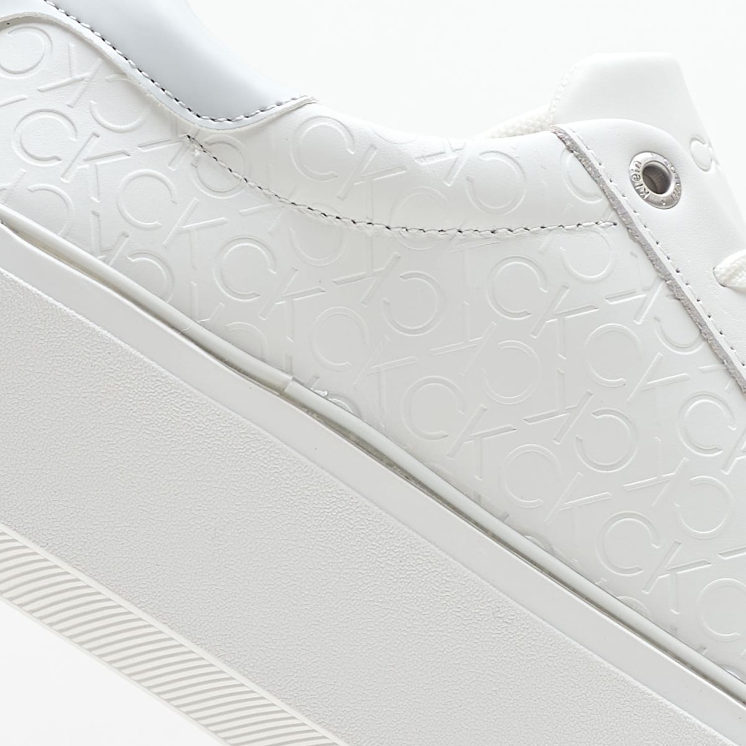Γυναικεία Παπούτσια Casual Laceup.Monomix Άσπρο Δέρμα Calvin Klein Γυναικεία Παπούτσια Casual Laceup.Monomix Άσπρο Δέρμα Calvin Klein