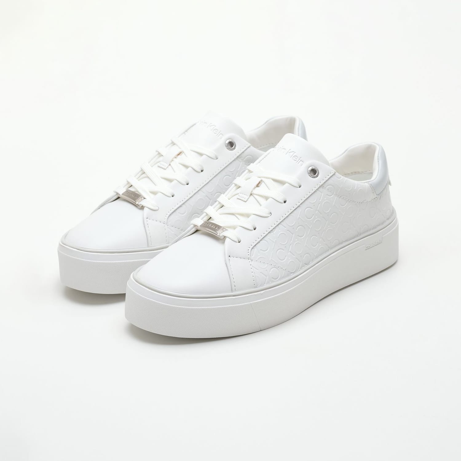 Γυναικεία Παπούτσια Casual Laceup.Monomix Άσπρο Δέρμα Calvin Klein Γυναικεία Παπούτσια Casual Laceup.Monomix Άσπρο Δέρμα Calvin Klein