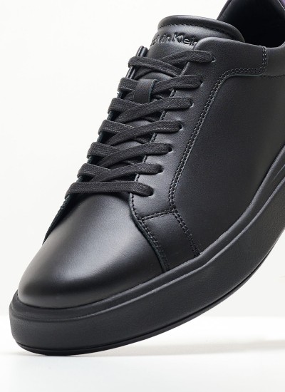 Ανδρικά Παπούτσια Casual Laceup.Pet Μαύρο Δέρμα Calvin Klein
