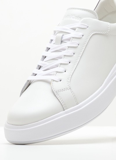 Ανδρικά Παπούτσια Casual Laceup.Pet Άσπρο Δέρμα Calvin Klein