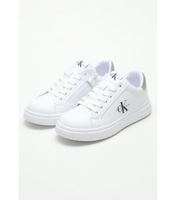 Kids Casual Shoes Lclu.Sneaker White ECOleather Calvin Klein