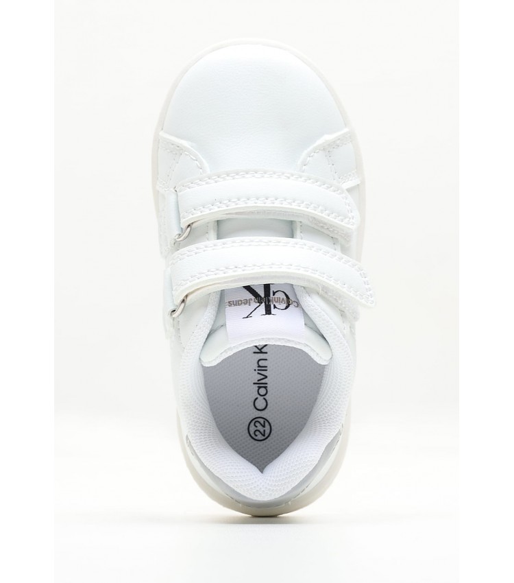 Παιδικά Παπούτσια Casual Log.Velcro Άσπρο ECOleather Calvin Klein