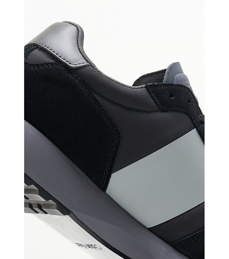 Men Casual Shoes Low.Lace Black Buckskin Calvin Klein