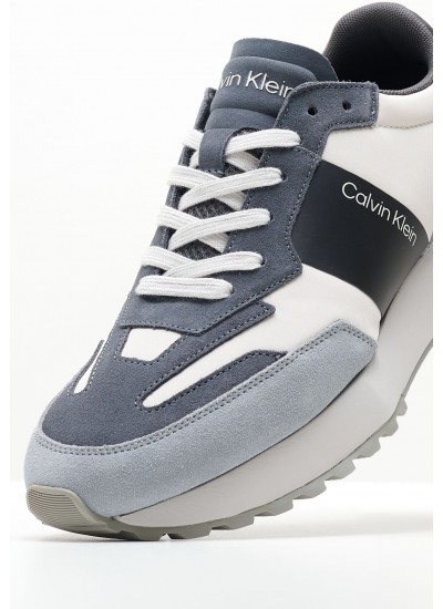 Men Casual Shoes Low.Lace Grey Buckskin Calvin Klein