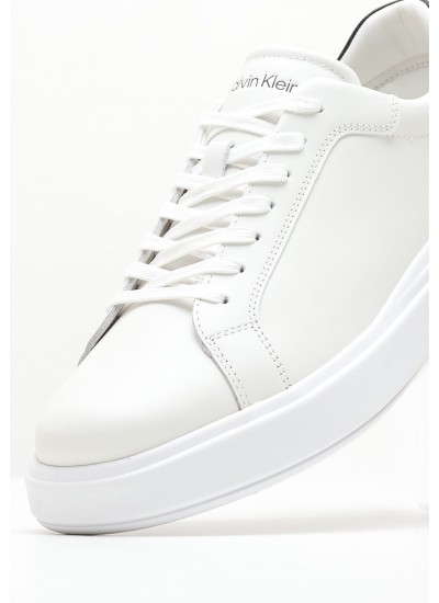 Ανδρικά Παπούτσια Casual Cupsole.Chunky Άσπρο Δέρμα Calvin Klein