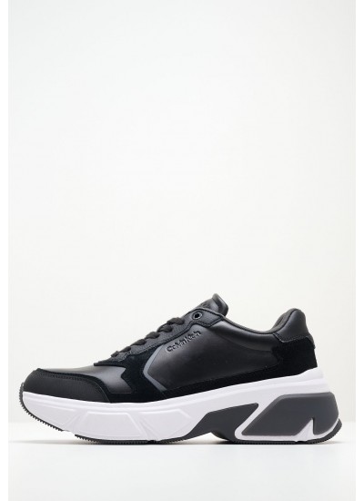 Men Casual Shoes Lowtop Black Leather Calvin Klein
