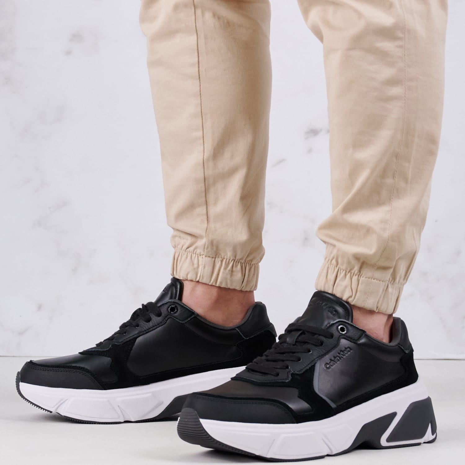 Ανδρικά Παπούτσια Casual Lowtop Μαύρο Δέρμα Calvin Klein Ανδρικά Παπούτσια Casual Lowtop Μαύρο Δέρμα Calvin Klein