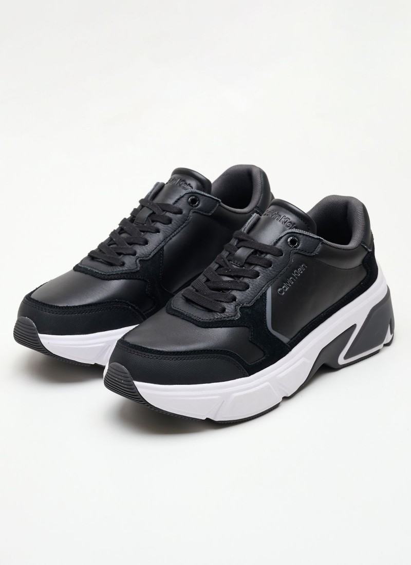 Men Casual Shoes Lowtop Black Leather mortoglou.gr eshop