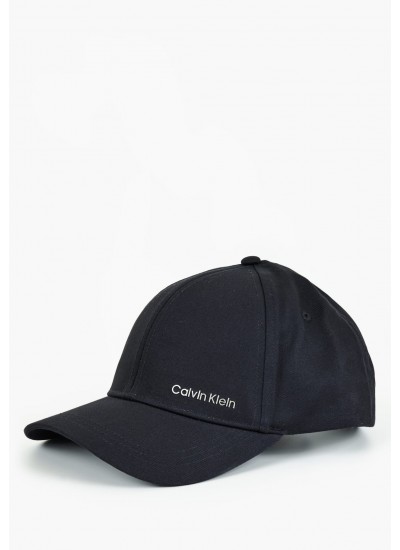 Ανδρικά Καπέλα Metal.Cap Μαύρο Βαμβάκι Calvin Klein