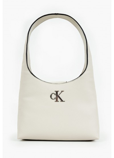 Women Bags Mini.Monogram Beige ECOleather Calvin Klein