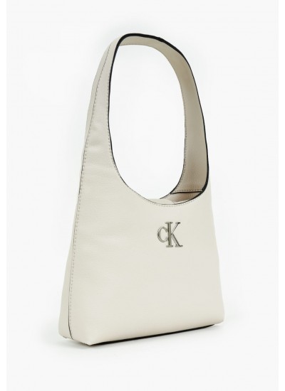 Women Bags Mini.Monogram Beige ECOleather Calvin Klein