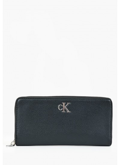 Γυναικεία Πορτοφόλια Minimal.Zip Μαύρο ECOleather Calvin Klein