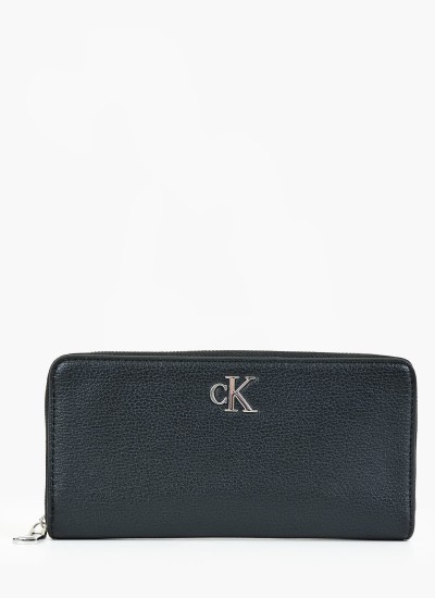 Women Wallets Minimal.Zip Black ECOleather Calvin Klein