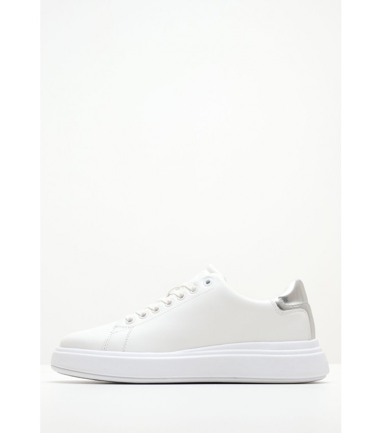 Women Casual Shoes Raised.Lht White Leather Calvin Klein