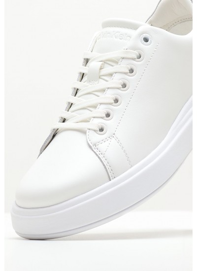 Women Casual Shoes Raised.Lht White Leather Calvin Klein