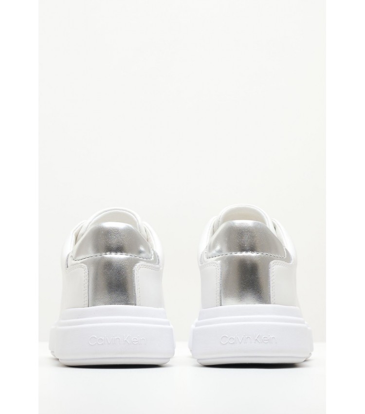 Γυναικεία Παπούτσια Casual Raised.Lht Άσπρο Δέρμα Calvin Klein