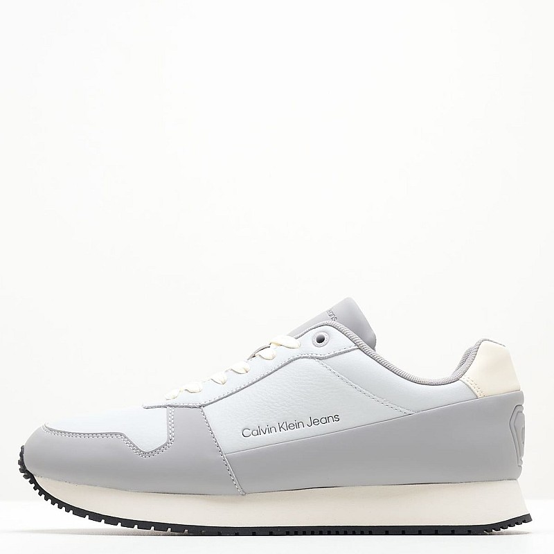 Ανδρικά Παπούτσια Casual Retro.Sat Γκρι Δέρμα Calvin Klein