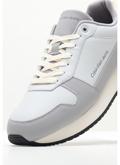 Men Casual Shoes Retro.Sat Grey Leather Calvin Klein