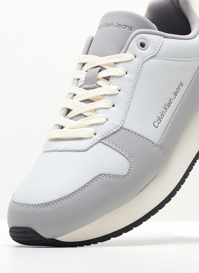 Men Casual Shoes Retro.Sat Grey Leather Calvin Klein