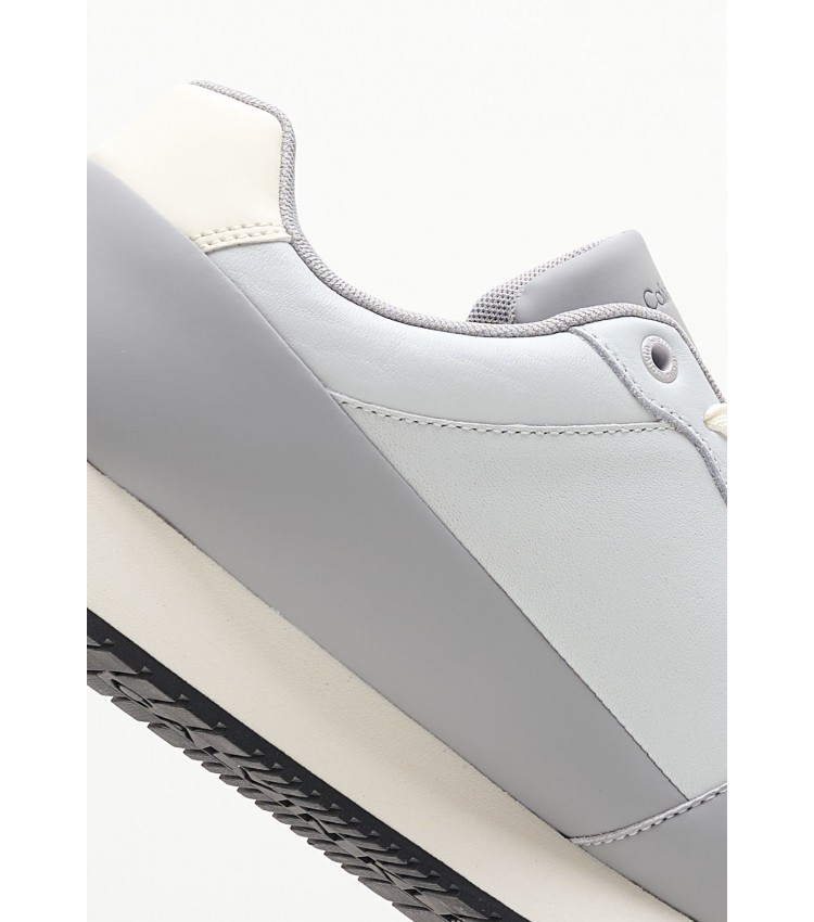 Men Casual Shoes Retro.Sat Grey Leather Calvin Klein