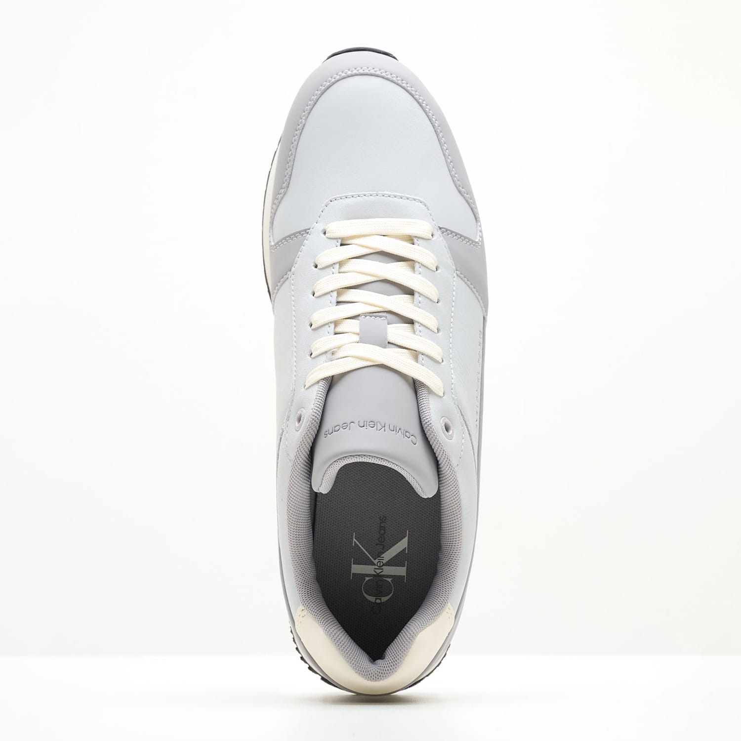Ανδρικά Παπούτσια Casual Retro.Sat Γκρι Δέρμα Calvin Klein